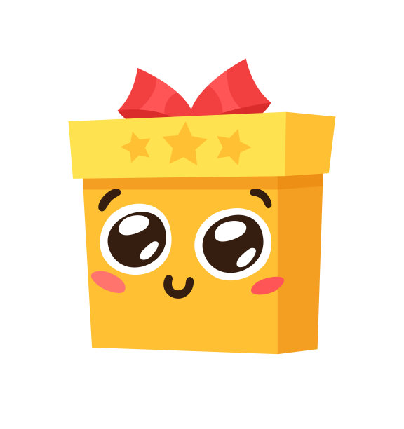 手绘圣诞表情符号礼盒在白色的背景。有创意的平面艺术。实际矢量绘图装饰。卡通人物表情符号图片下载