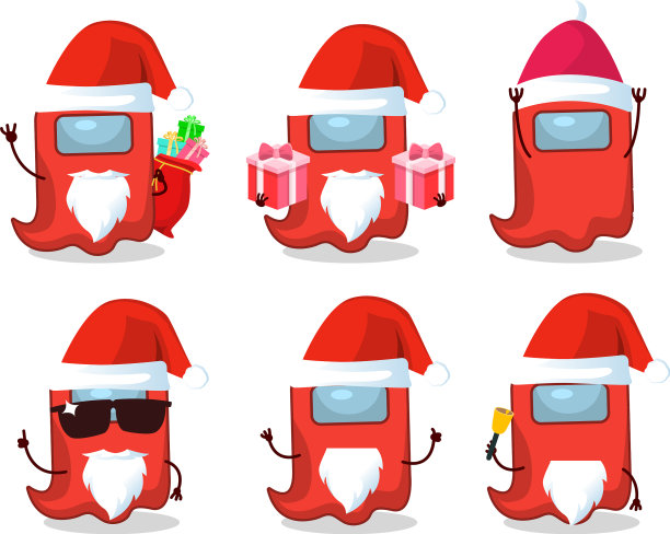 有鬼魂的圣诞老人表情是红色的图片下载