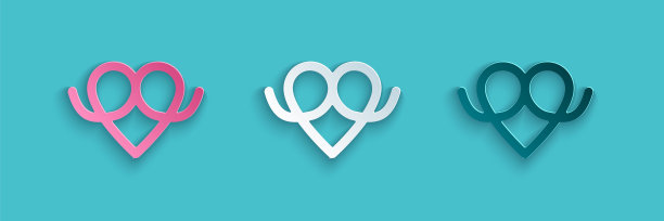 剪纸椒盐卷饼图标孤立在蓝色背景。德国安慰食品糕点。啤酒节的节日。纸艺术风格。向量图片下载