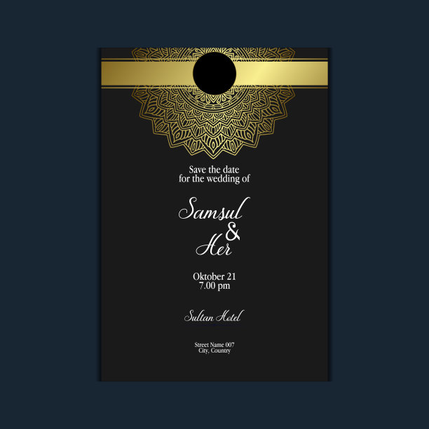 奢华的黄金曼陀罗华丽的背景婚礼图片下载