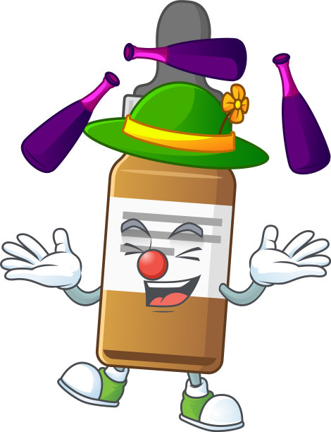 吉祥物卡通风格的液体瓶玩图片下载