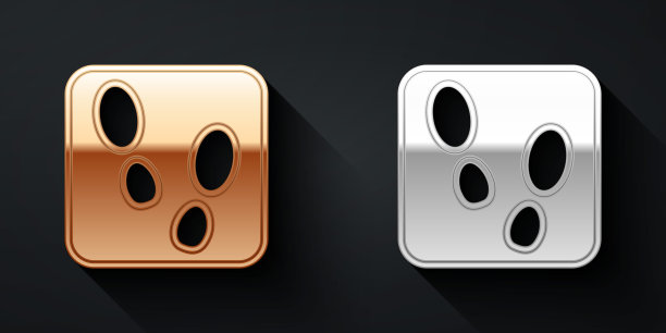 金色和银色的人类脚印鞋图标孤立在黑色背景。鞋鞋底。长长的阴影风格。向量图片下载