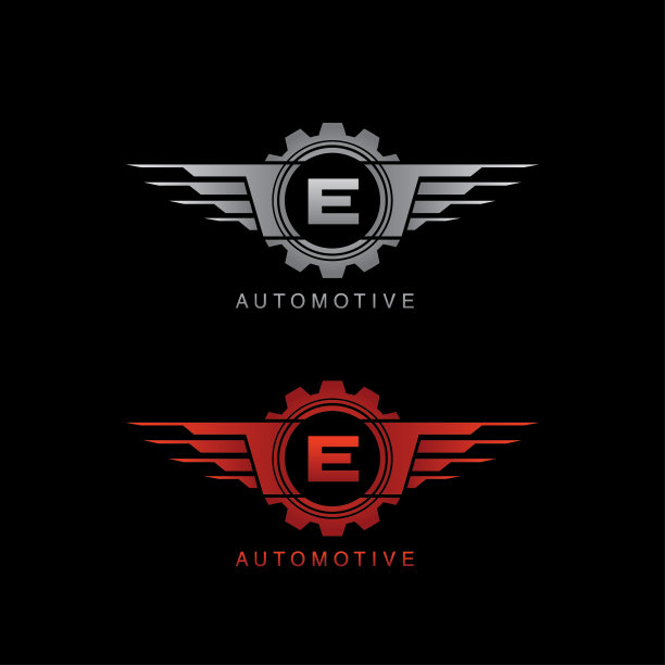 汽车齿轮翼字母字母E图标字母。图片下载