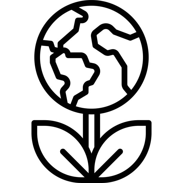 地球鲜花图标，世界地球日相关矢量图片下载