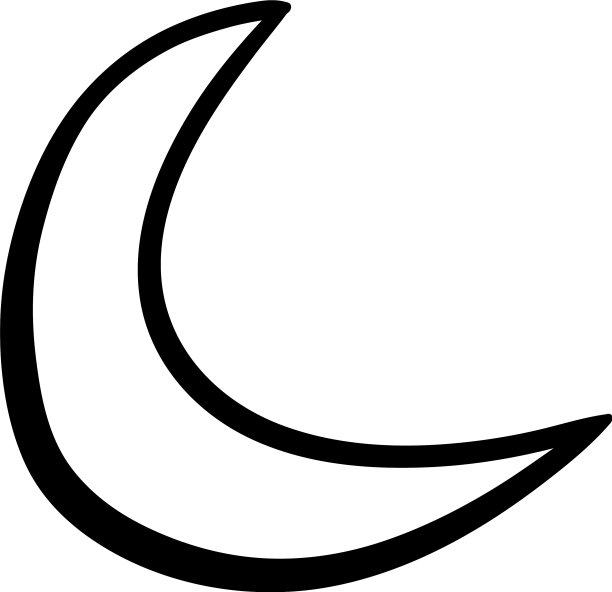 万圣节月亮涂鸦元素孤立图片下载