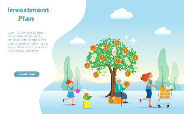 小孩女人和老人用金树投资图片下载