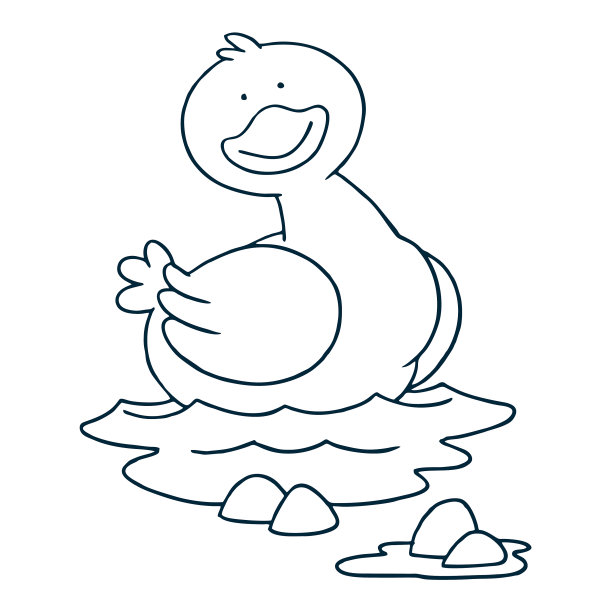 小鸭子在荷花旁边的池塘里游泳图片下载