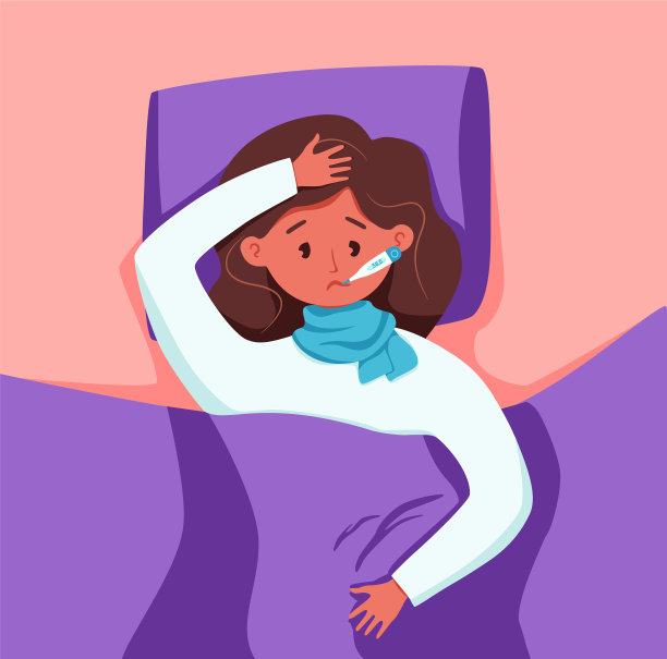 小孩发烧，嘴里含体温计图片下载