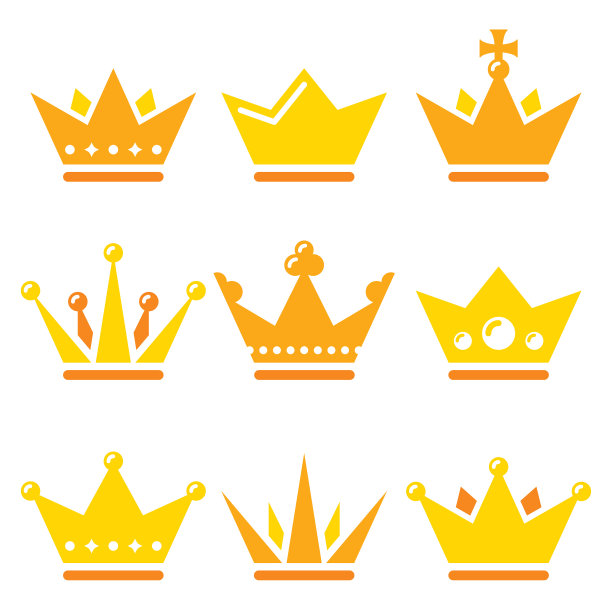 皇冠皇室家族图标集设计图片下载