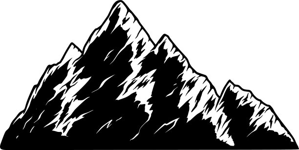 山在雕刻风格中的设计元素为图片下载
