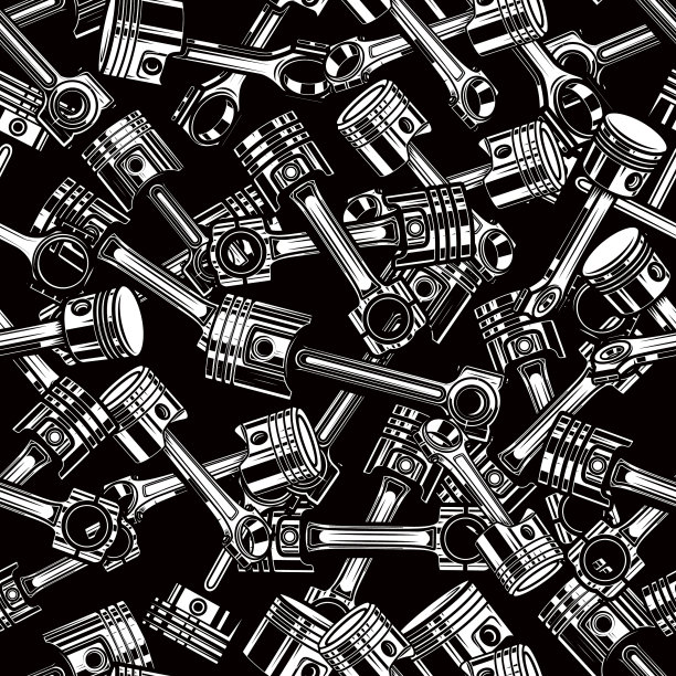 无缝模式与汽车活塞在一起图片下载