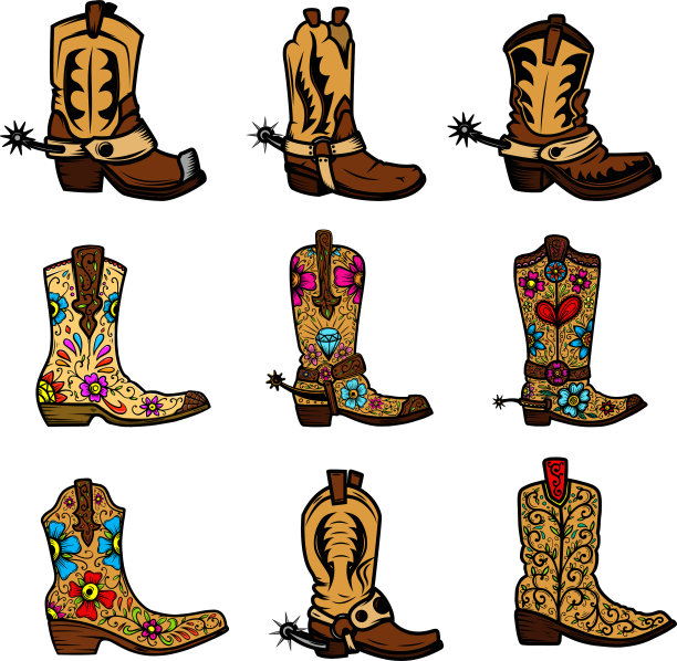 复古单色牛仔靴图片下载