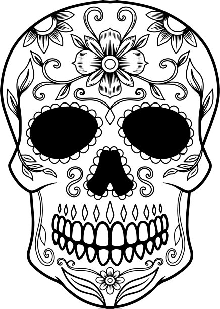 墨西哥糖头骨设计元素的标志图片下载