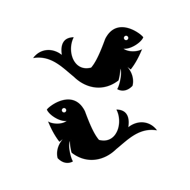 双剪影鱼概念图片下载