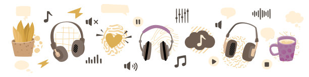 耳机和音频元素设置图片下载