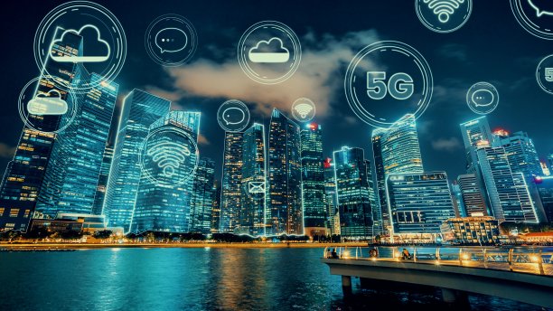 全球化的智能数字城市抽象图形显示连接网络图片下载