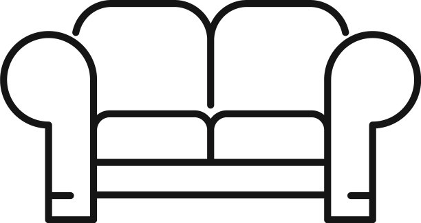 儿童房沙发图标轮廓风格图片下载