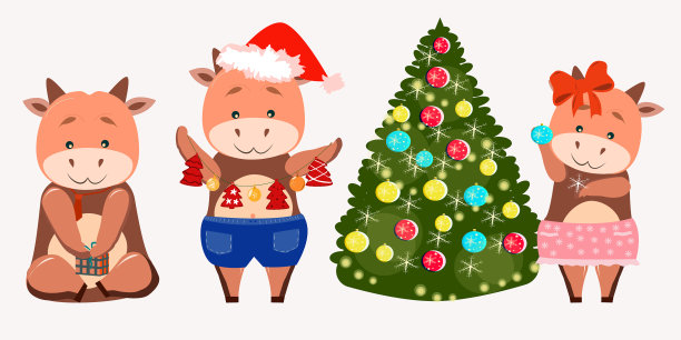 小而可爱的公牛们正准备着图片下载