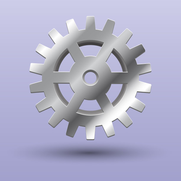 钢3d齿轮孤立的web图标图片下载