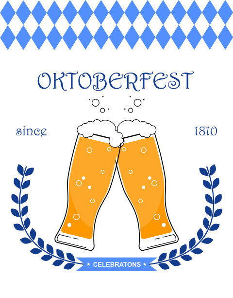 无缝巴伐利亚菱形图案啤酒节图片下载