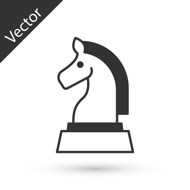 灰色象棋图标孤立在白色背景。商业策略。游戏,管理、财务。向量图片下载