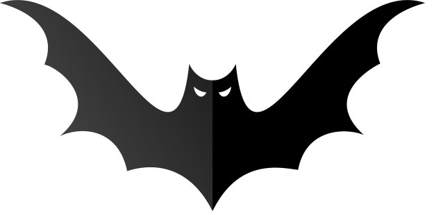万圣节黑蝙蝠飞剪影孤立图片下载