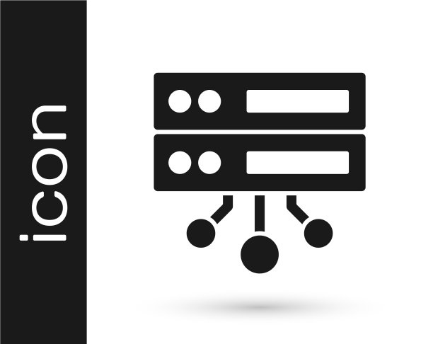 黑色服务器数据web主机图标隔离图片下载