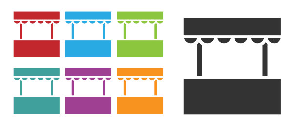 黑色售票处图标孤立在白色上图片下载