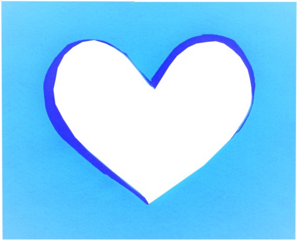 心，蓝色边框背景，白色拷贝空间图片下载