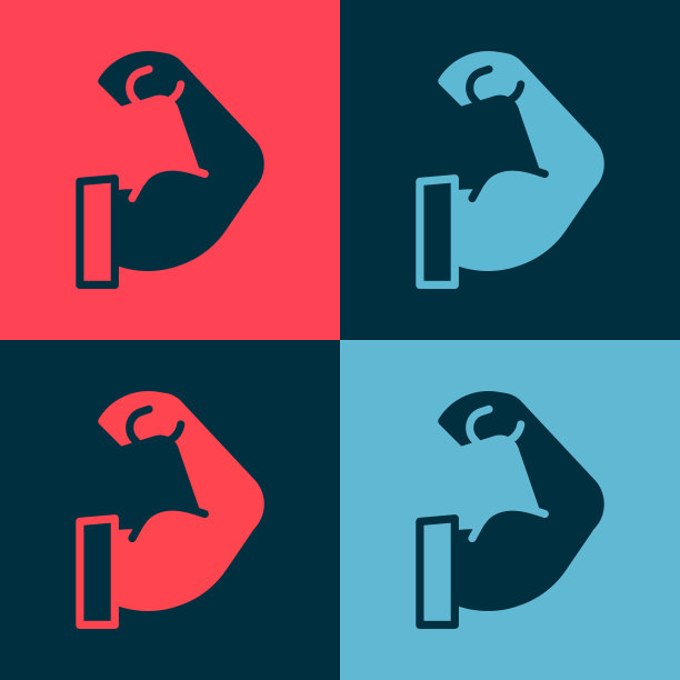 波普艺术健美运动员展示他的肌肉图标图片下载