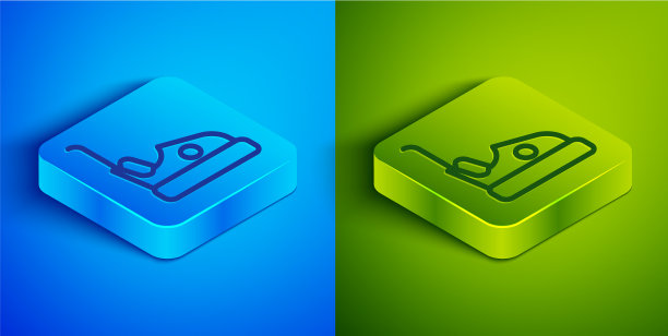 等距线碰碰车图标孤立在蓝色图片下载