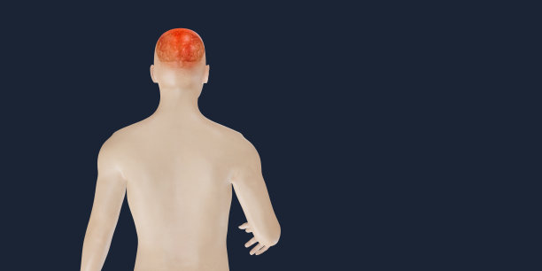 头痛的大脑系统问题头盖骨疼痛脸人显示头痛的3d插图图片下载