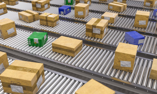 输送带滚筒有不同类型的包装。图片下载