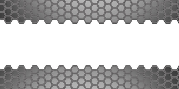 六边形抽象蜂窝墙简单，强大的技术背景3d插图图片下载