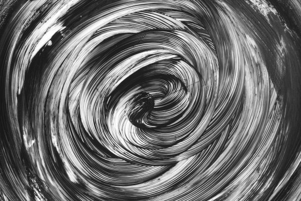 特写抽象的黑色笔触背景。手工垃圾圆形黑色丙烯酸刷子笔触。图片下载