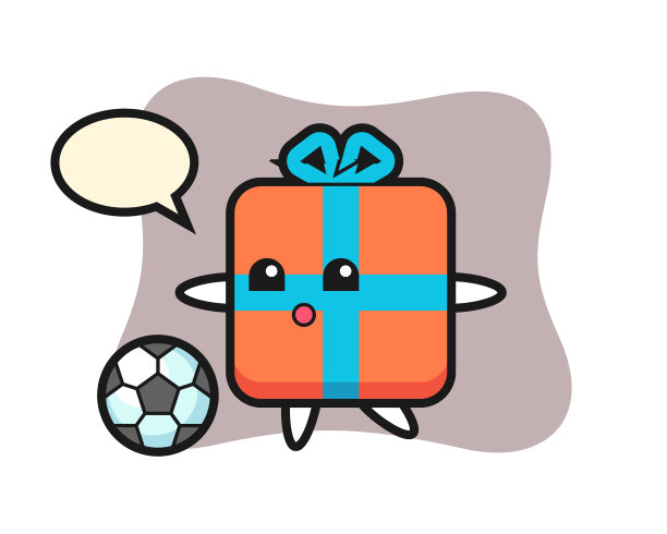 礼盒卡通是踢足球图片下载