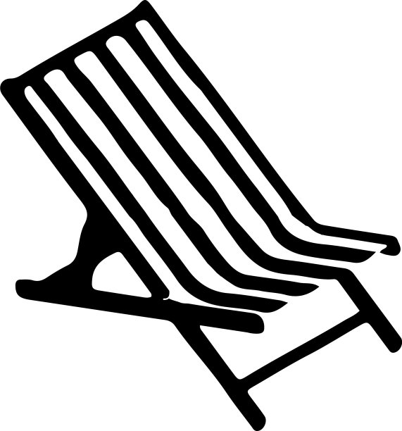 沙滩椅图标孤立的背景图片下载