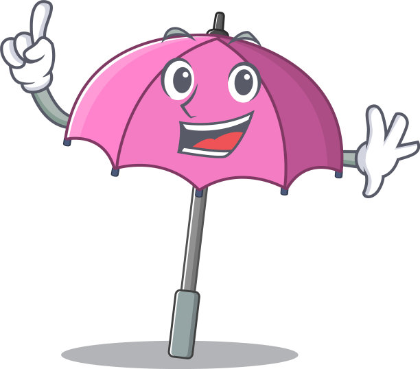 吉祥物卡通中一把粉红手指伞图片下载