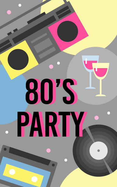80年代复古派对背景音乐录音机图片下载