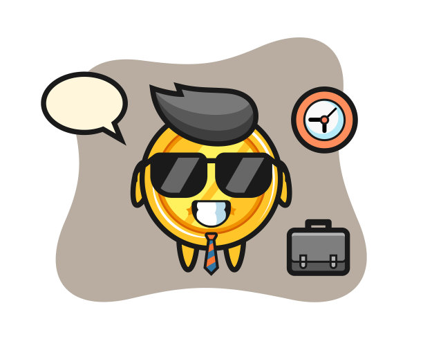 卡通吉祥物奖章作为一个商人图片下载