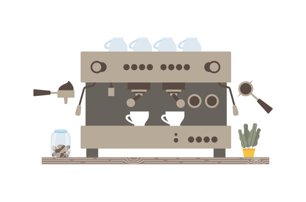浓缩咖啡机或自动咖啡机咖啡馆图片下载