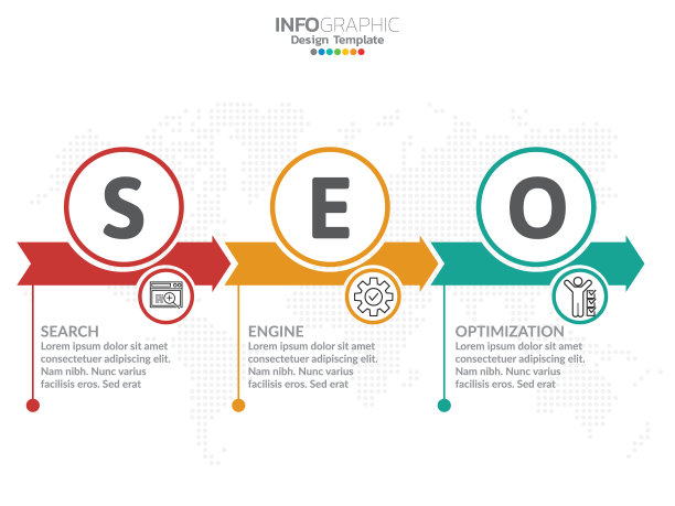信息图表模板设计与6种颜色的选项图片下载