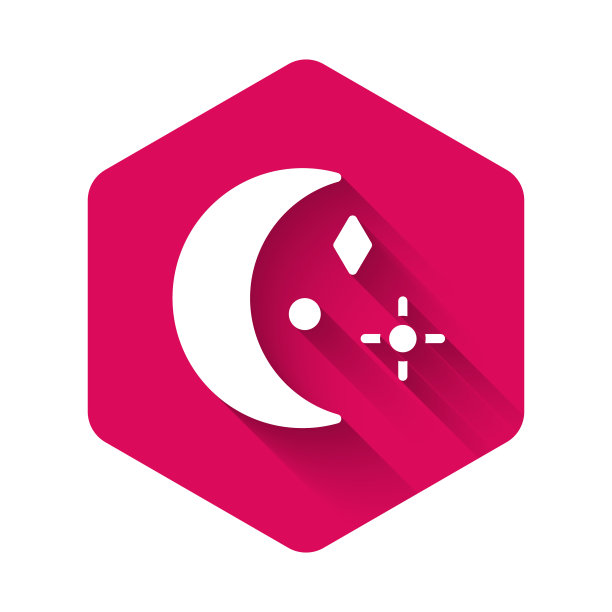 白色的月亮和星星，图标孤立与长图片下载