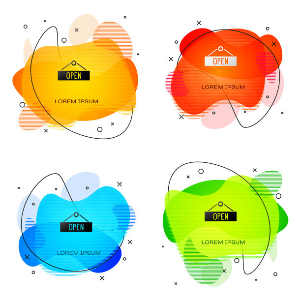 黑色悬挂标志与文字开门图标图片下载