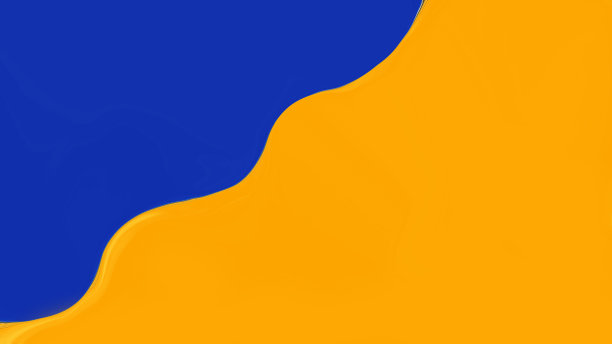 摘要黄花菜橙色和深蓝色背景与对角线波浪线。配色方案。旅游广告的背景。梯度。夏季横幅，海报或模板。为文本复制空间。图片下载