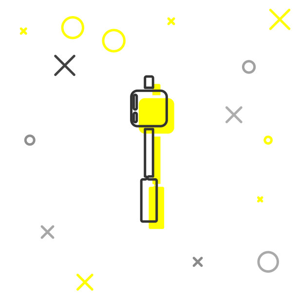 灰色线棉花糖棒图标孤立上图片下载