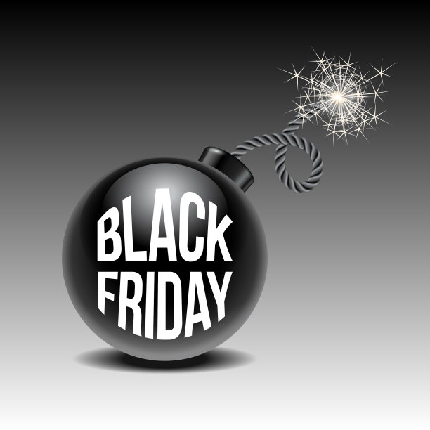 黑色星期五的促销背景与卡通炸弹图片下载