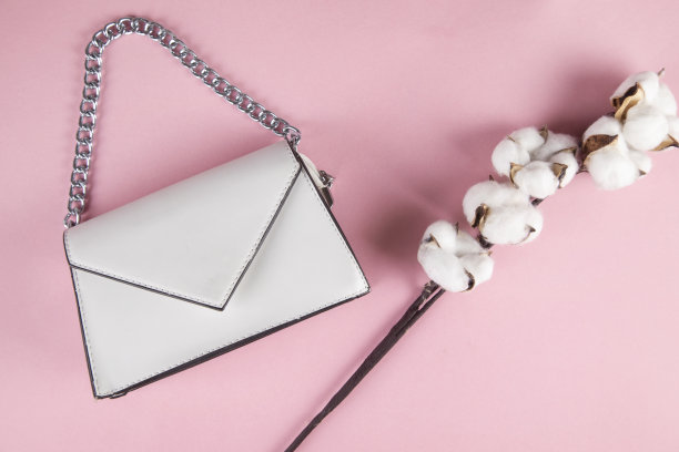 白色手提包和棉枝图片下载