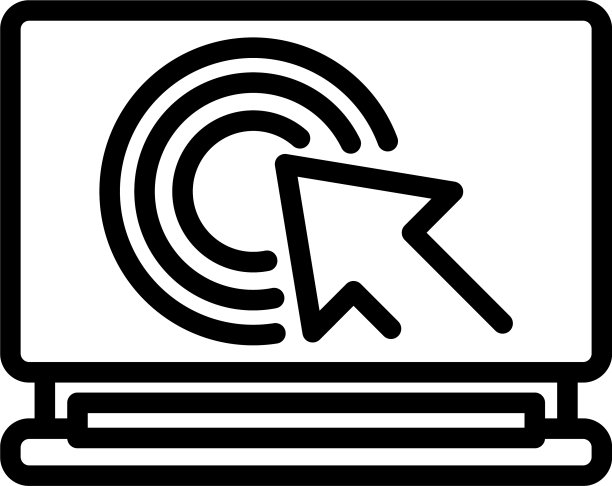 目标上的监视器图标大纲样式图片下载