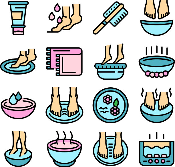 足浴图标设置平坦图片下载